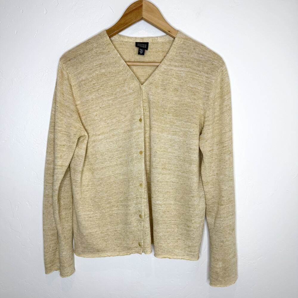 Eileen Fisher Natural Fabrics Cardigan Sweater Womens Medium V